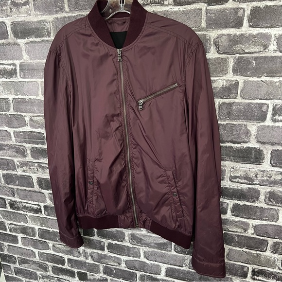John Varvatos Burgundy light weight Bomber Jacket - Picture 3 of 13